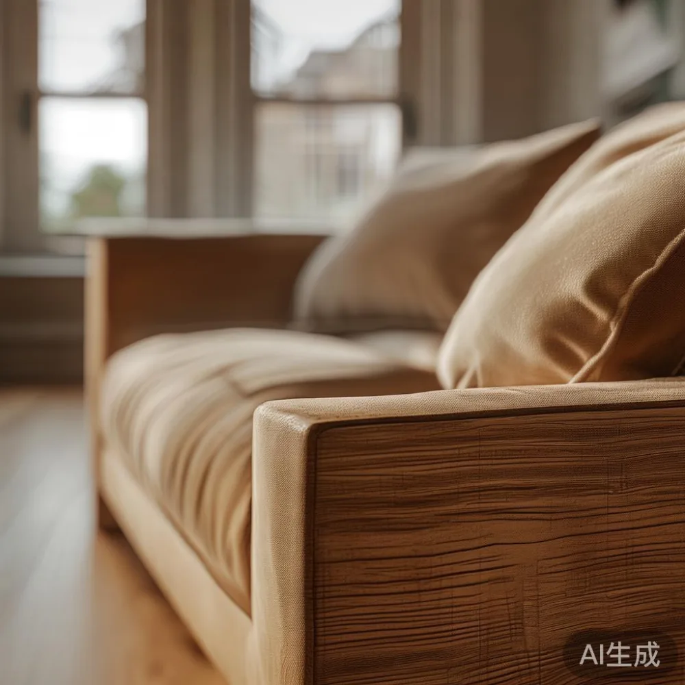 座れないソファを買う前に確認すべきこと｜日本の住空間に合う無垢材ソファの選び方 — close-up of the grain and joinery detail, shallo
